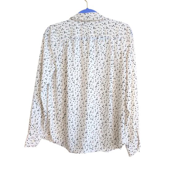 LOFT Cherry Print Hidden Button-Up Long Sleeve Blouse size Small - Picture 4 of 4